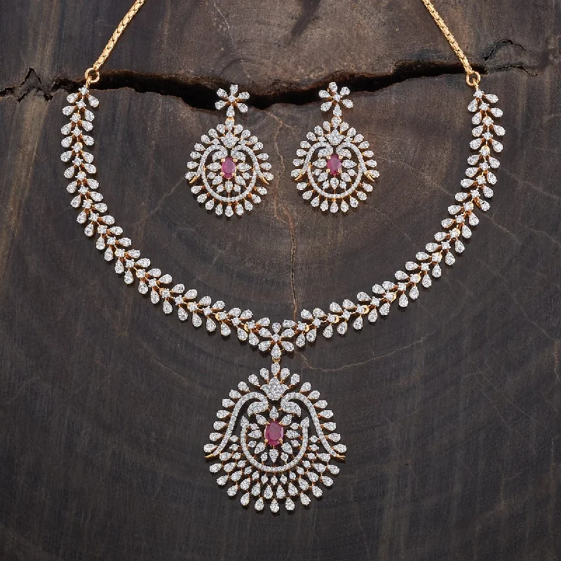 handcrafted silver cross pendant Zircon Necklace 177066